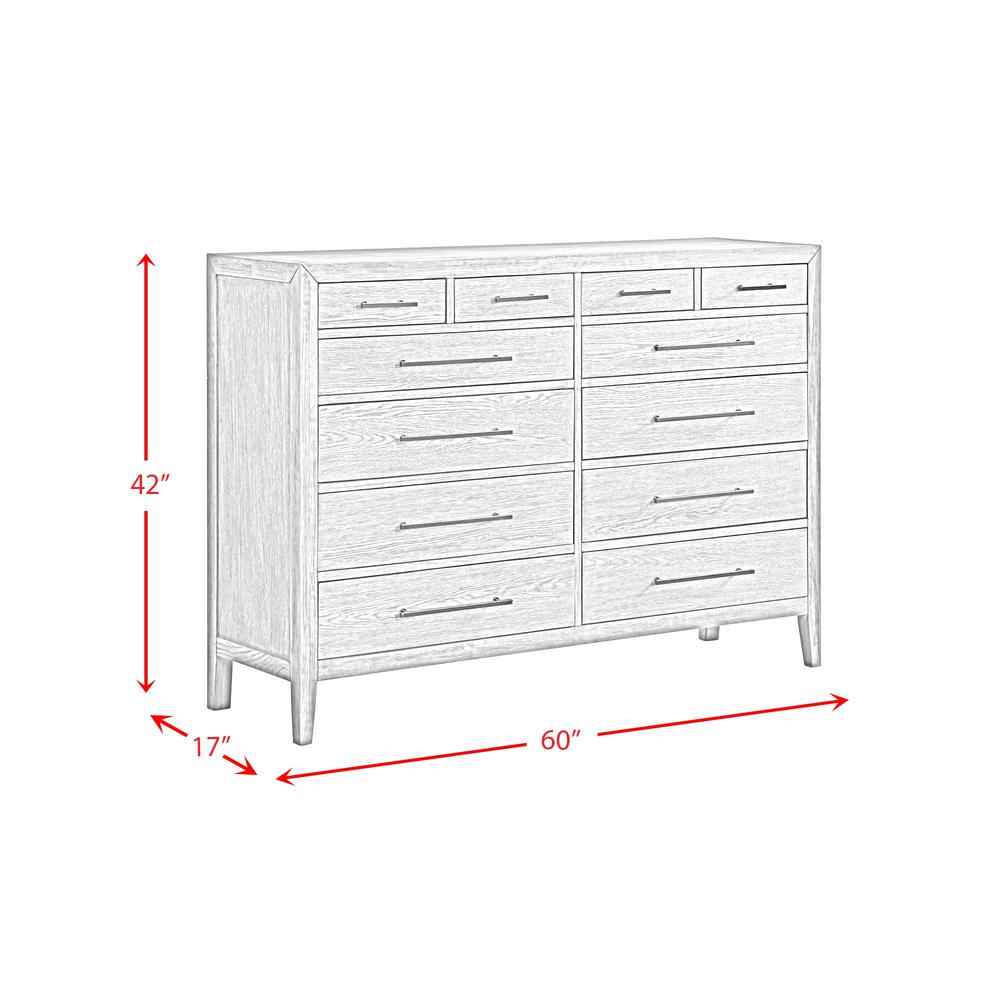 Armes 12-Drawer Dresser in Grey. Picture 3
