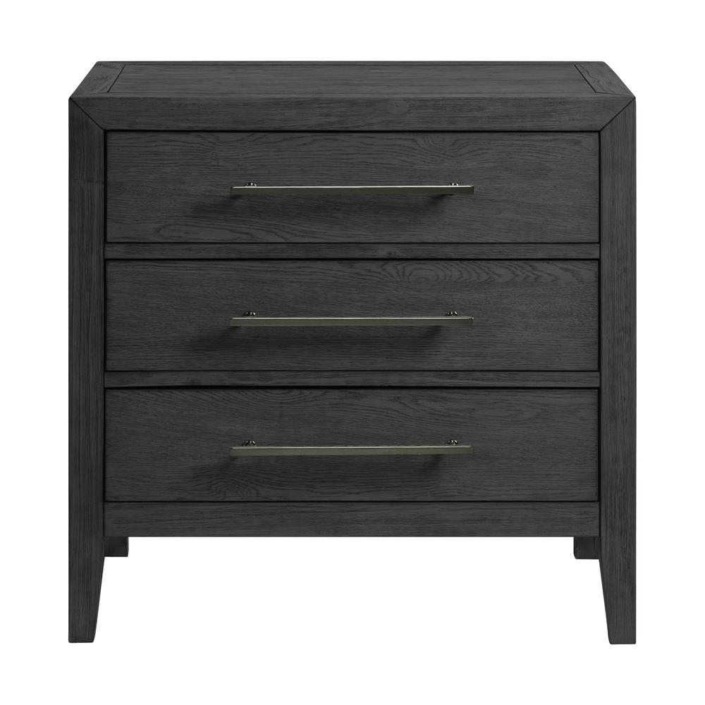 Armes 3-Drawer Nightstand in Black. Picture 2