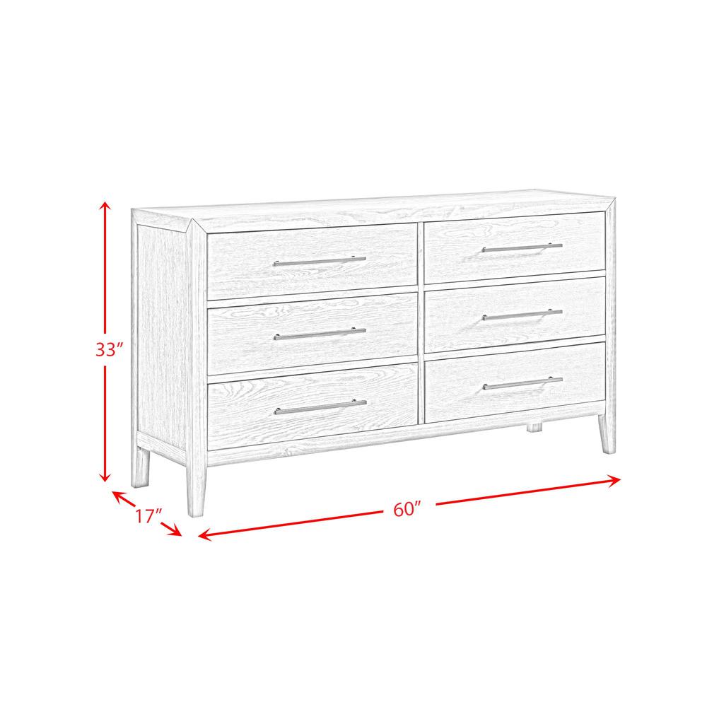 Armes 6-Drawer Dresser in Grey. Picture 3