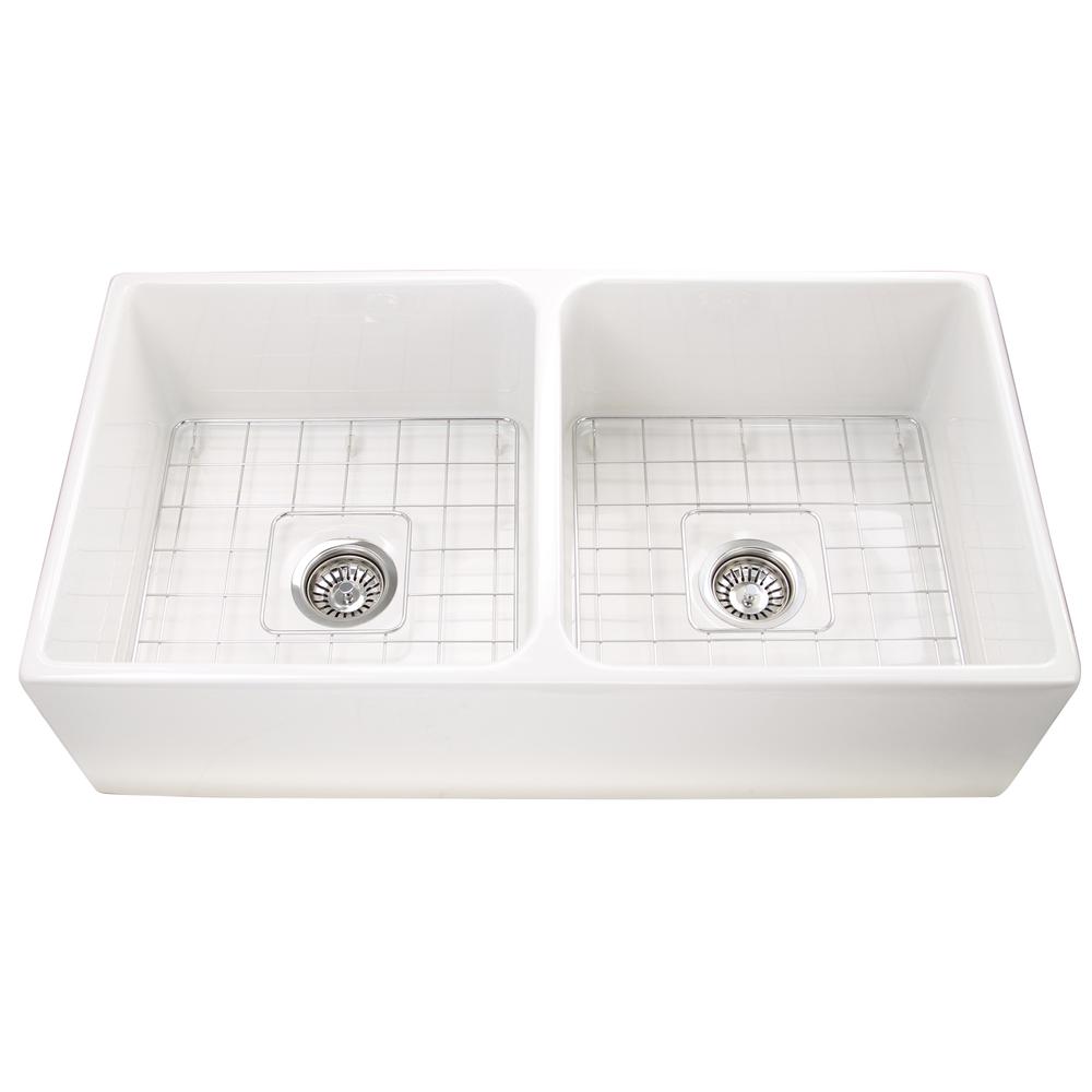 36 Inch Italian Farmhouse Fireclay Sink With Built In Drainboard