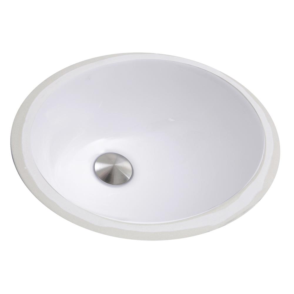 13 Inch X 10 Inch Undermount Ceramic Sink In White UM-13x10-W. Picture 2
