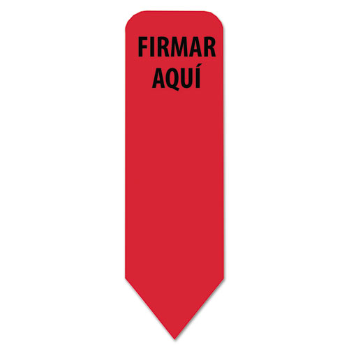 Arrow Message Page Flags in Dispenser, "FIRMAR AQUI", Red, 120 Flags/Pack. Picture 2