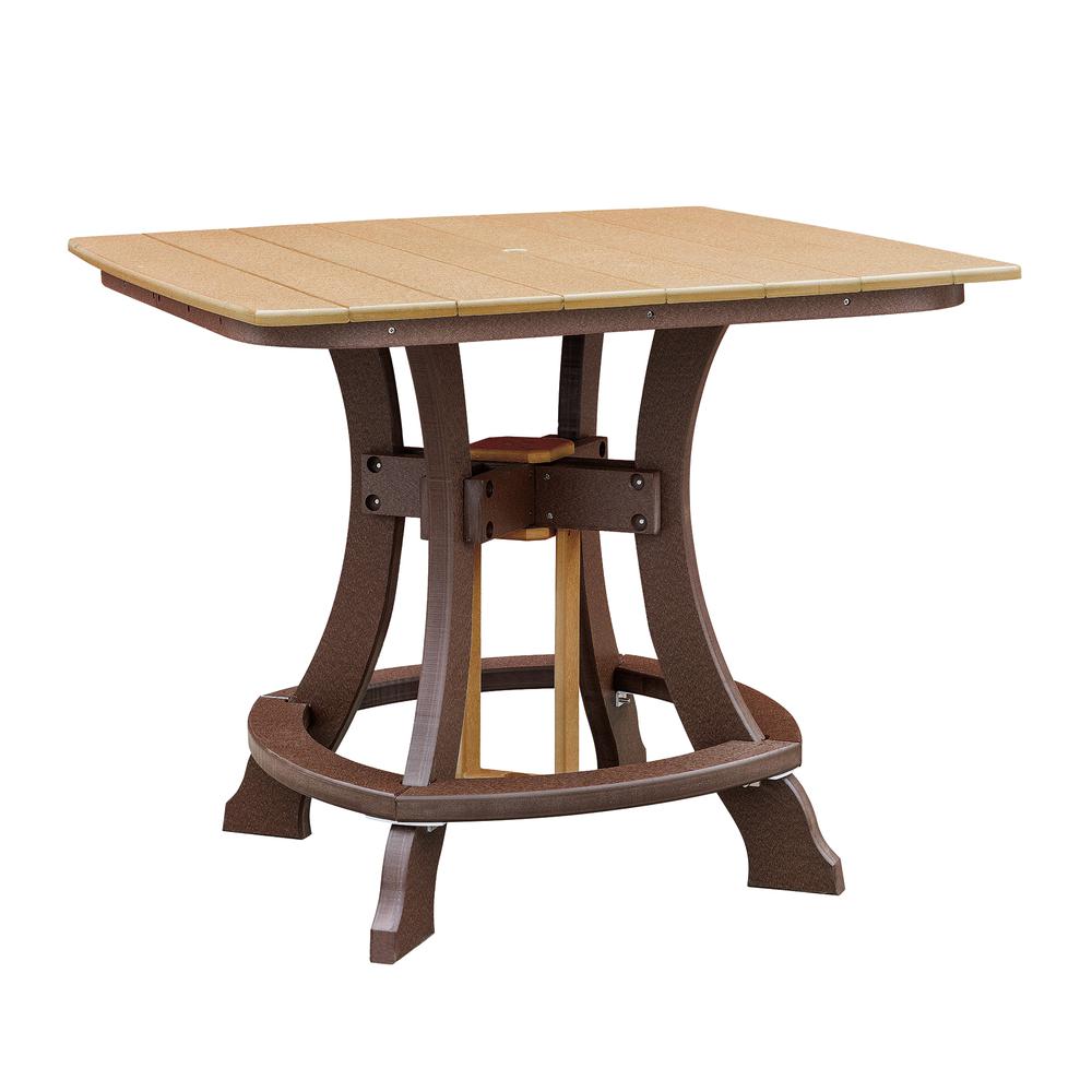 OS Home and Office Model 44S-C-CTB Counter Height Square Table in Cedar with Tudor Brown Base. Picture 1