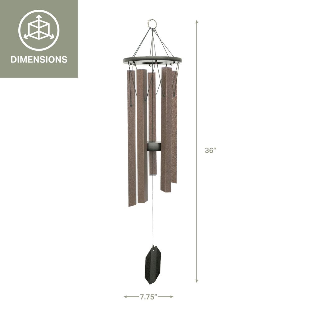 Wind Chime made with powder coated Aluminum tubes in Bronze. Picture 2
