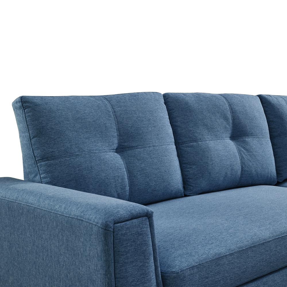 Tufted Sectional Chaise Sofa Sleeper with Storage in Blue. Picture 10