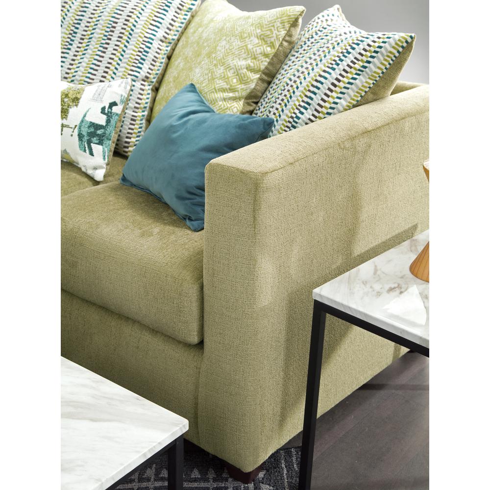 Urban Square Arm Green Sofa with Eight Throw Pillows. Picture 7