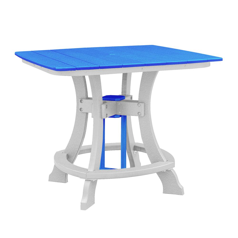 OS Home and Office Model 44S-C-BW Counter Height Square Table in Blue with White Base. Picture 1