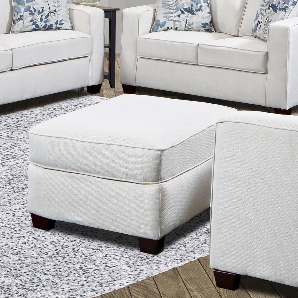 Living Room Relay Linen Ottoman. Picture 8