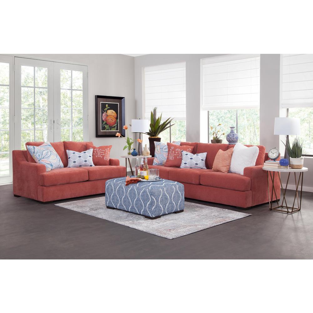 Classic Paprika Loveseat with Three Pillows. Picture 9