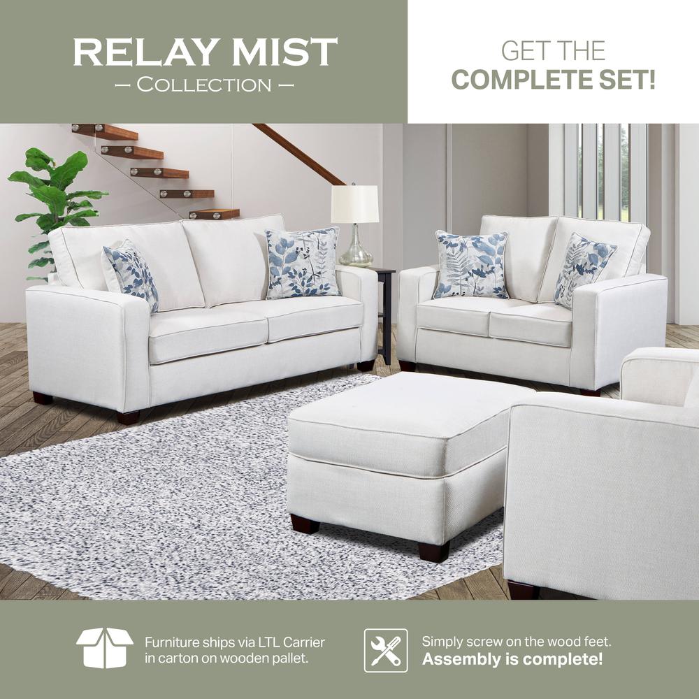 Living Room Relay Mist Sofa Sleeper with Two Throw Pillows. Picture 5