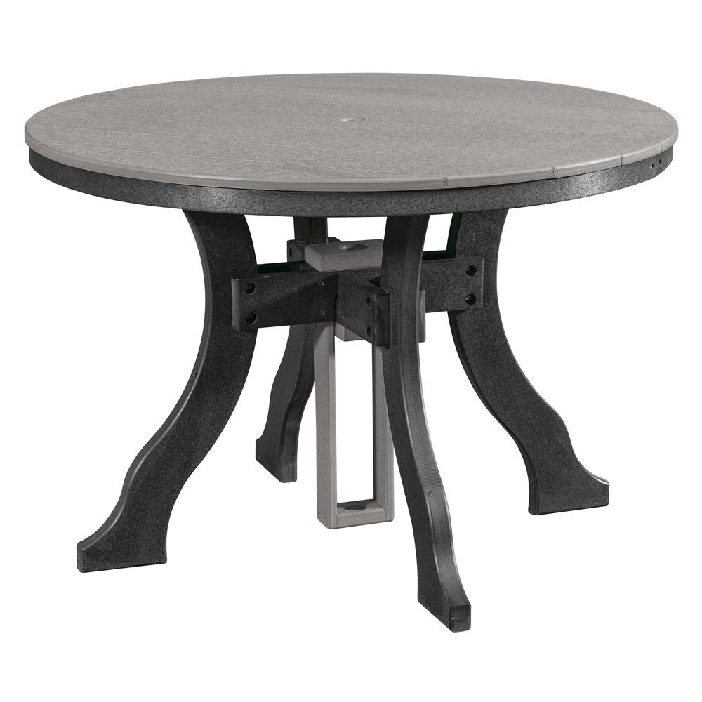 Five Piece Round Dining Height Dining Set in Light Grey with a Black Base. Picture 1