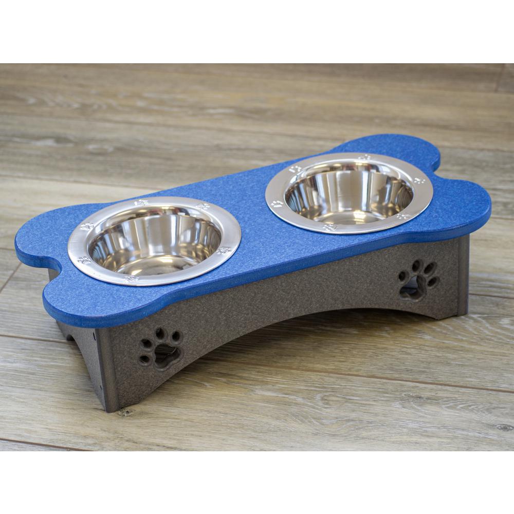 High Double Water and Food Bowls Made of High Density Poly Resin for Small Dogs. Picture 6