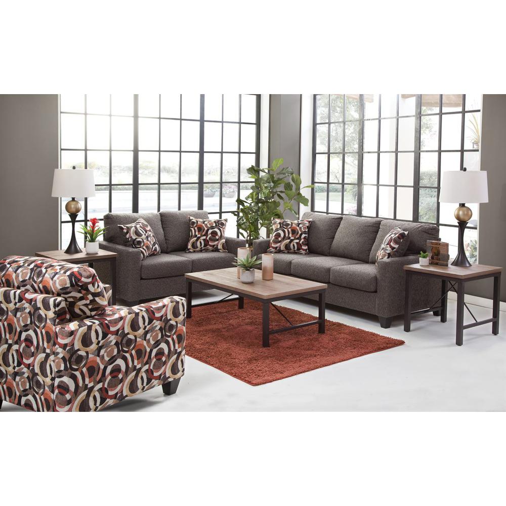 American Furniture Classics Charcoal Loveseat with 2 Accent Pillows. Picture 5
