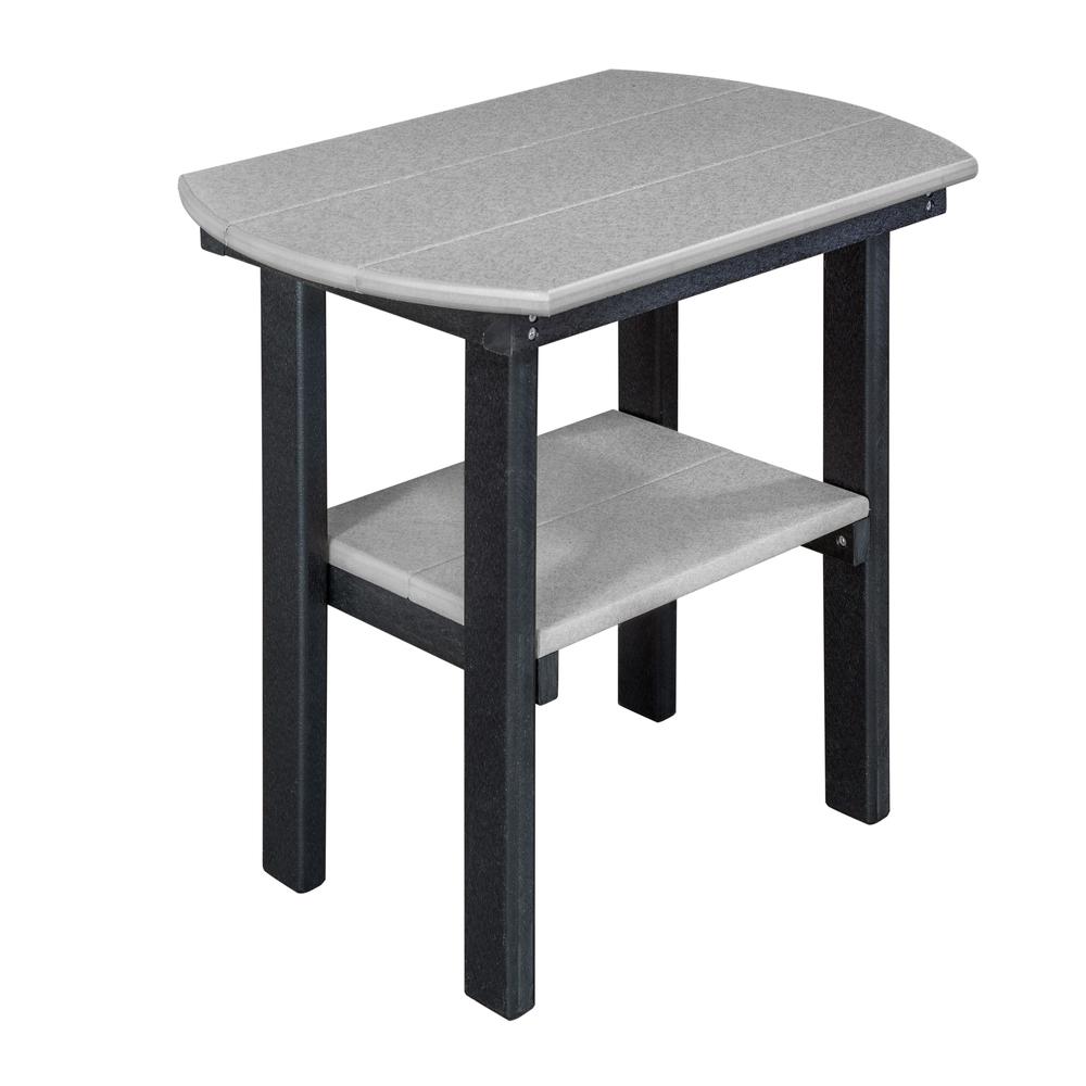 OS Home and Office Model 525LGB Oval End Table in Light Grey with a Black Base, Made in the USA. Picture 2