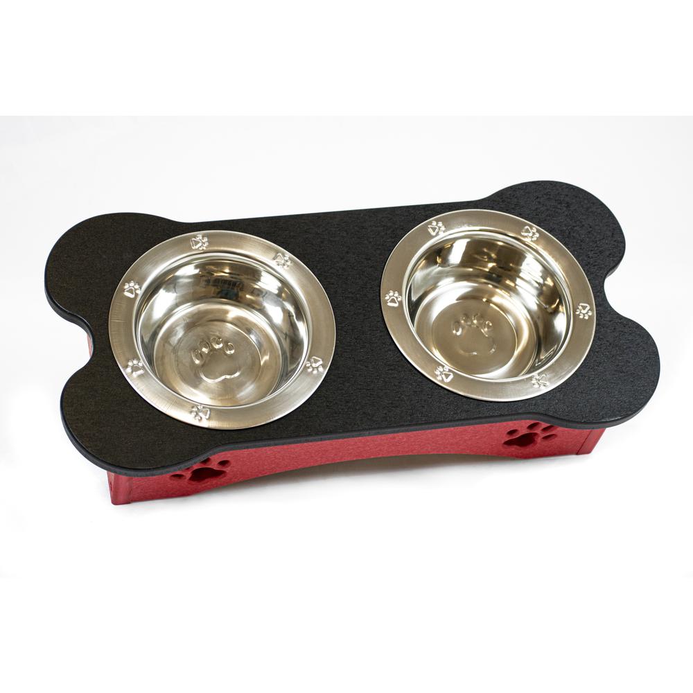High Double Water and Food Bowl Made of High Density Poly Resin for Smaller Dogs. Picture 4