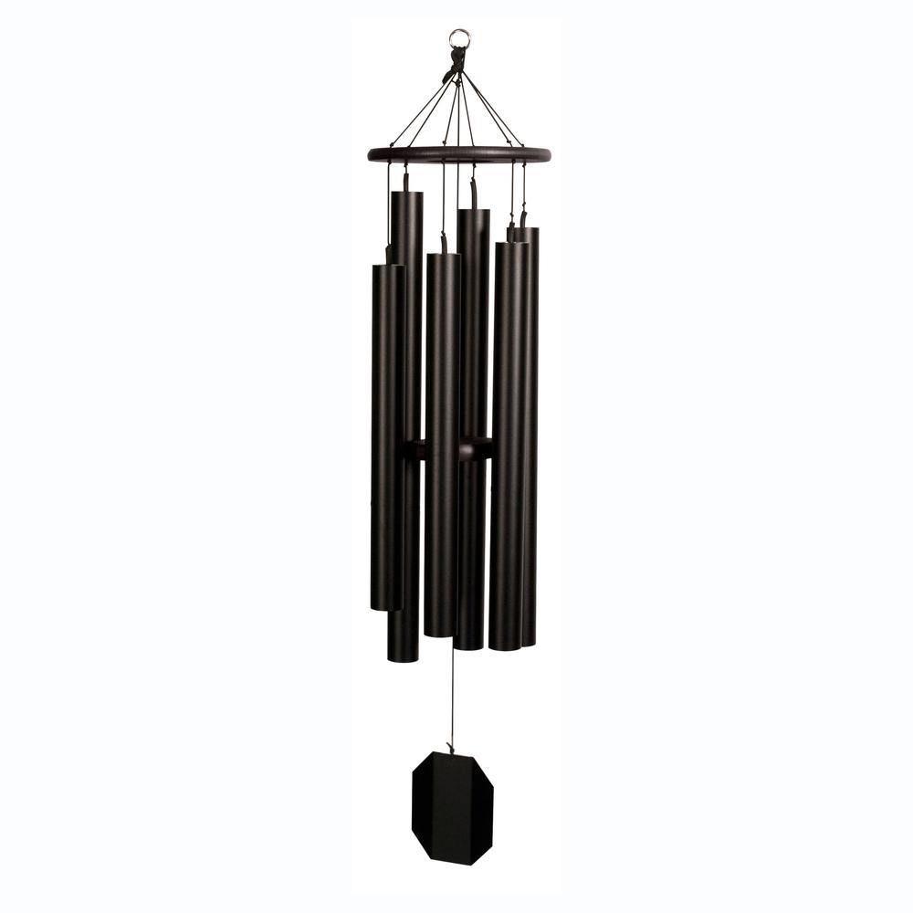 Wind Chime made with powder coated Aluminum tubes in Truillusion Black. Picture 1