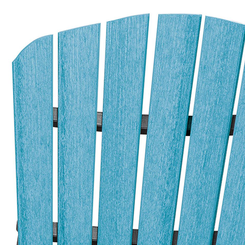 Fan Back Folding Adirondack Chair Made in the USA- Aruba, Black. Picture 4