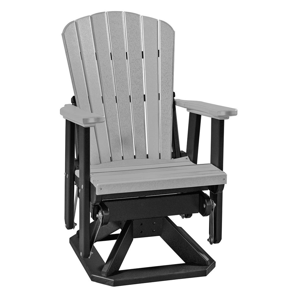 Fan Back Swivel Glider in Light Gray and Black. The main picture.