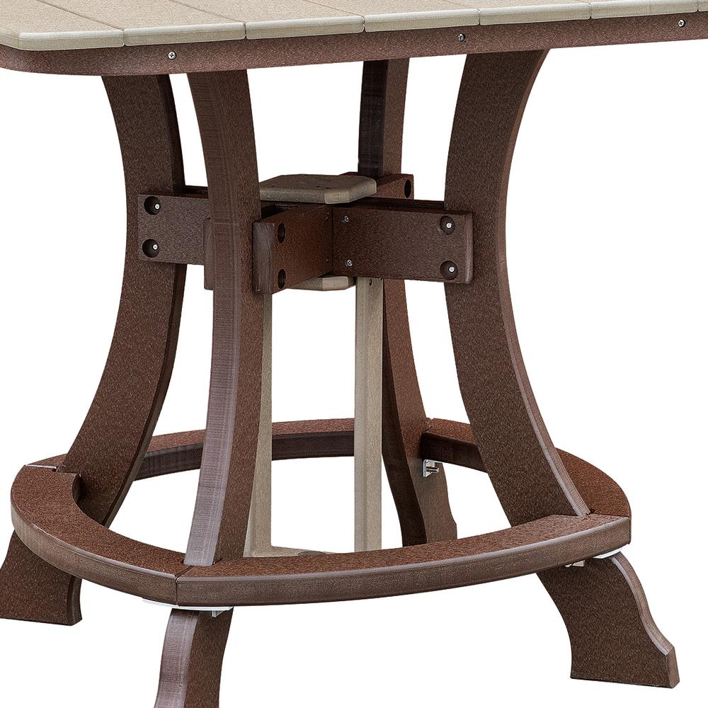 OS Home and Office Model 44S-C-WWTB Counter Height Square Table in Weatherwood with Tudor Brown Base. Picture 2
