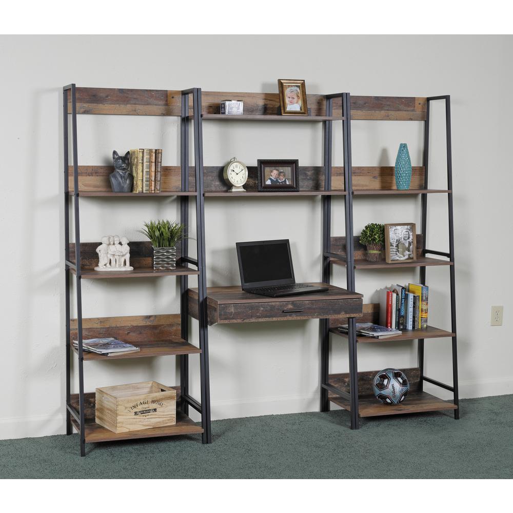 Four Shelf Ladder Style Bookcase with Metal Uprights. Picture 15