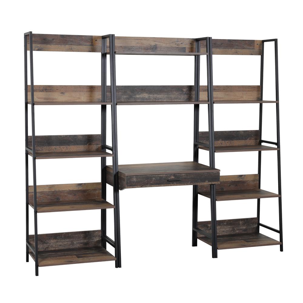 Four Shelf Ladder Style Bookcase with Metal Uprights. Picture 16