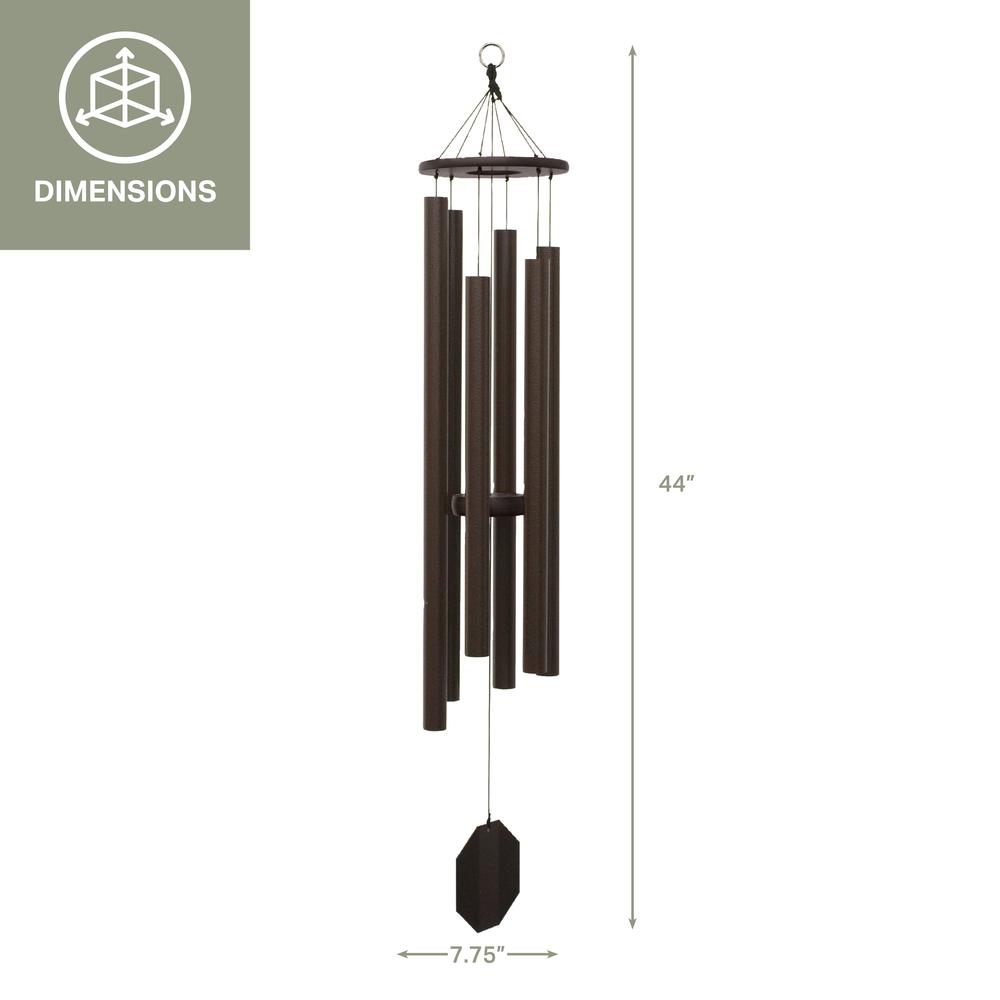 Wind Chime made with powder coated Aluminum tubes in Textured Copper. Picture 2