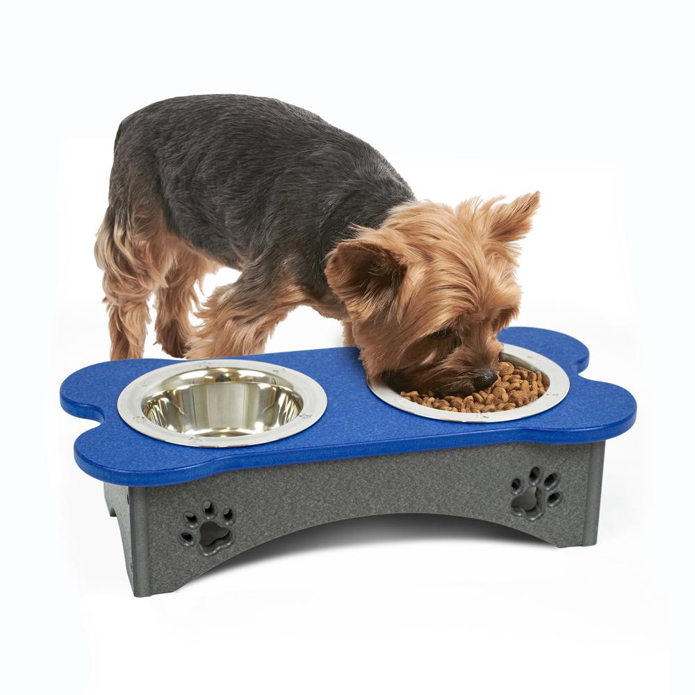 High Double Water and Food Bowls Made of High Density Poly Resin for Small Dogs. Picture 8
