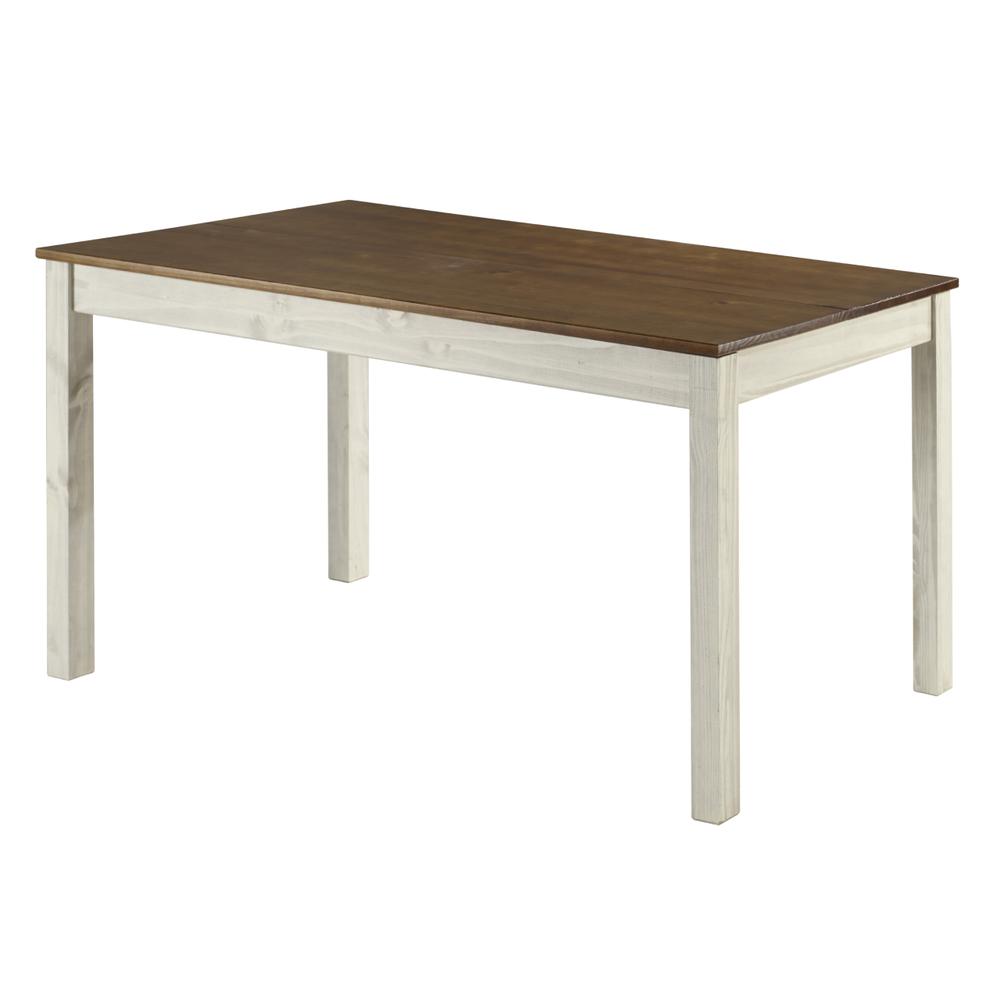 Model CADBTB6 Cottage Series Dining Table in Distressed White. Picture 1