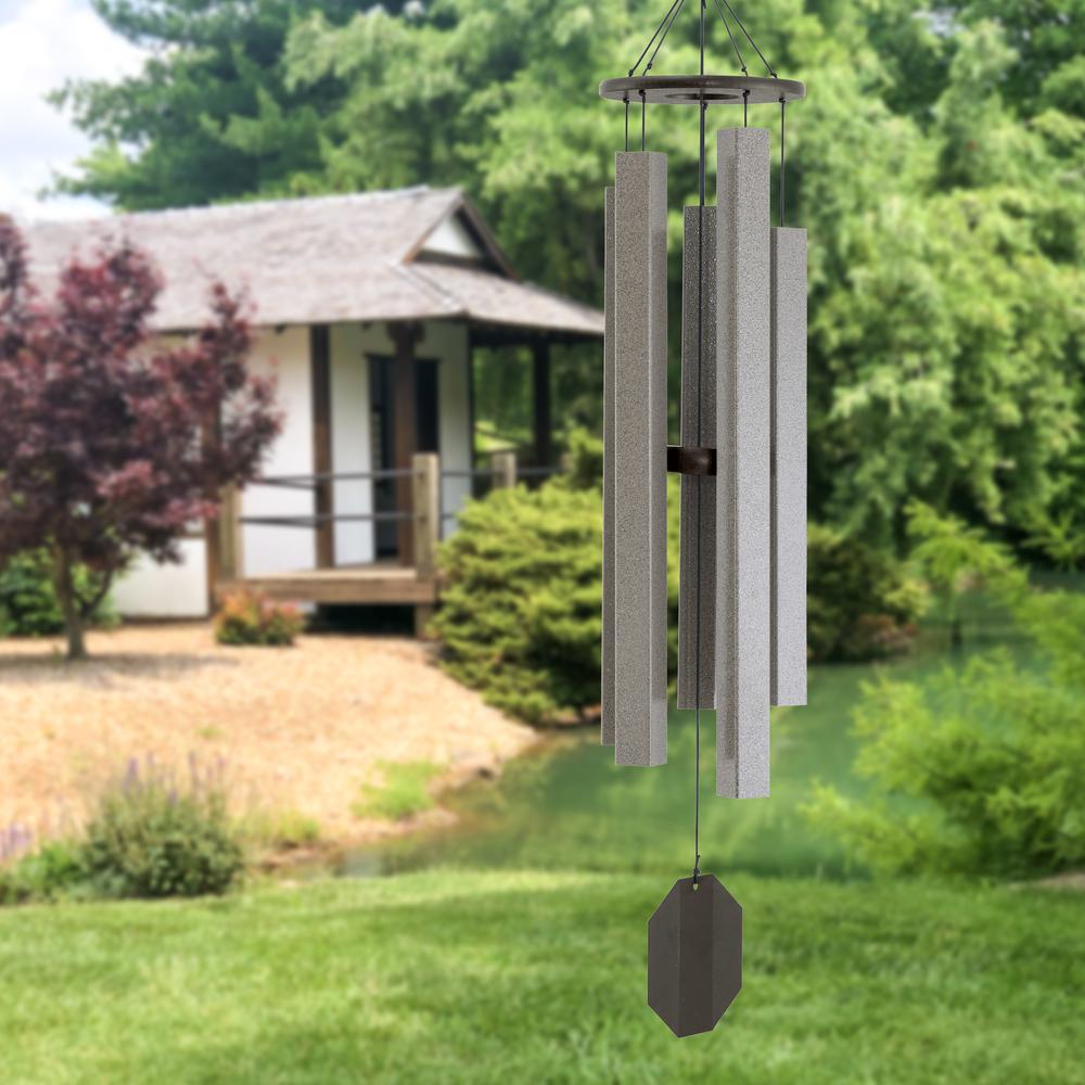 Wind Chime made with powder coated Aluminum tubes in Mocha. Picture 4