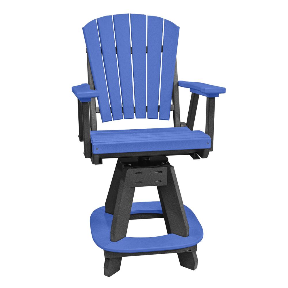 OS Home and Office Model 130-C-BBK Counter Height Swivel Arm Chair in Blue with a Black Base, Made in the USA. Picture 2