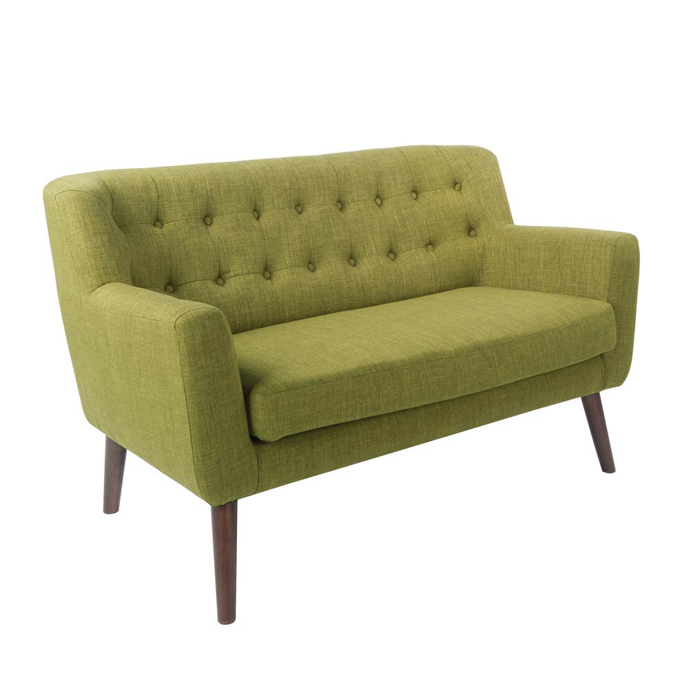 OS Home and Office Furniture Model MLL52-M17 Green Mid Century Love Seat. The main picture.