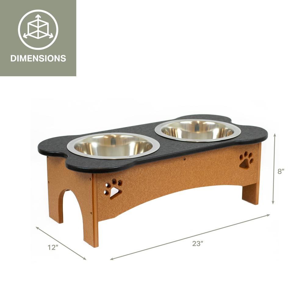 Double Water and Food Bowl Made of High Density Poly Resin for Taller Dogs. Picture 2