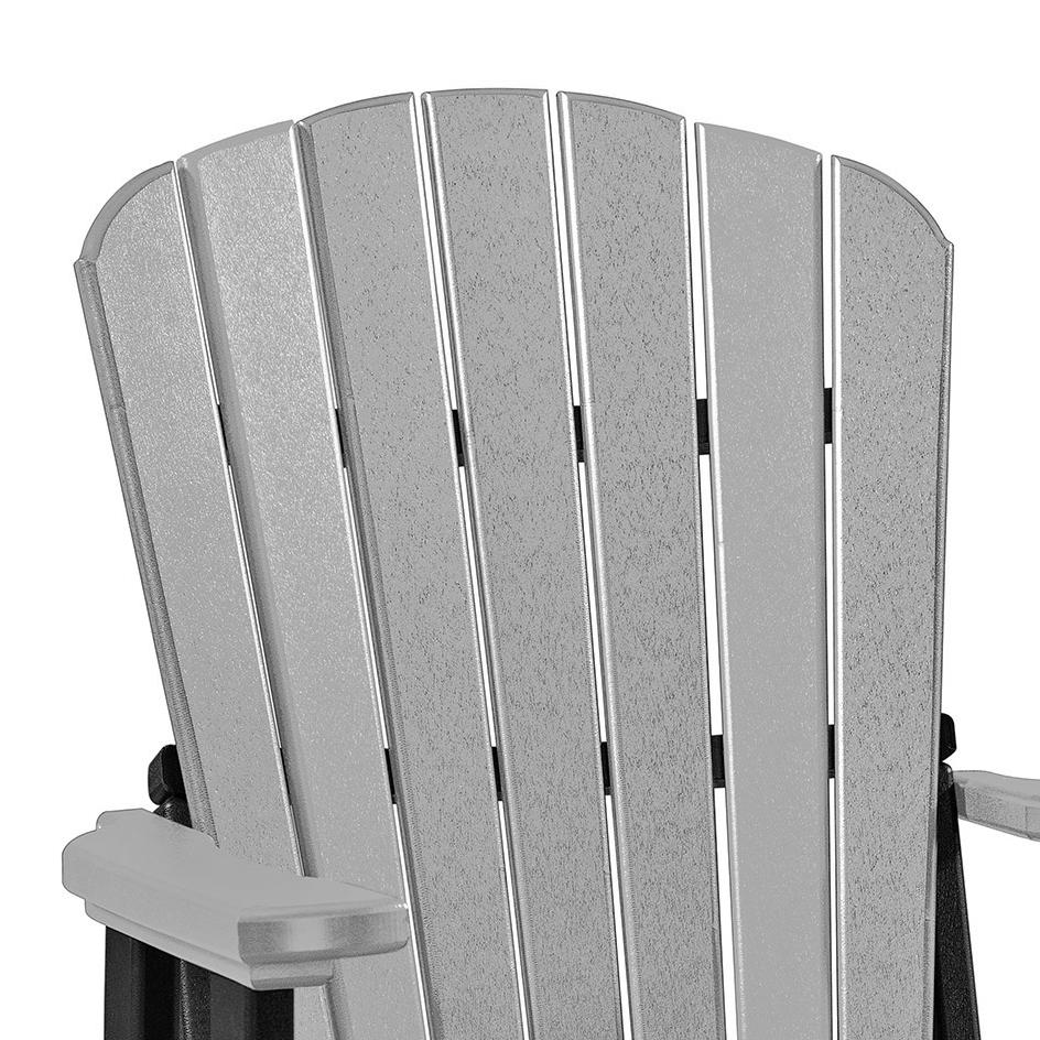 Fan Back Glider Made in the USA- Light Gray, Black. Picture 3