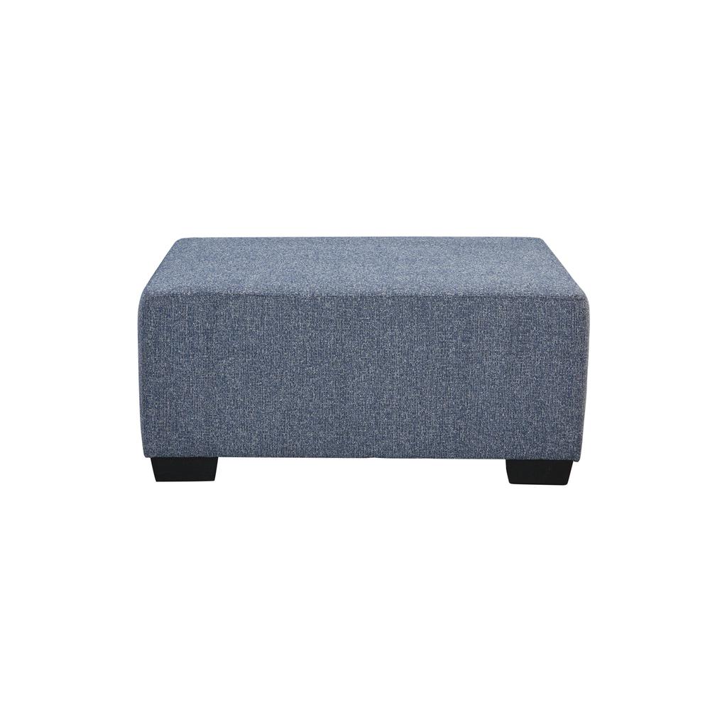 American Furniture Classics Blue Square Upholstered Ottoman. Picture 5