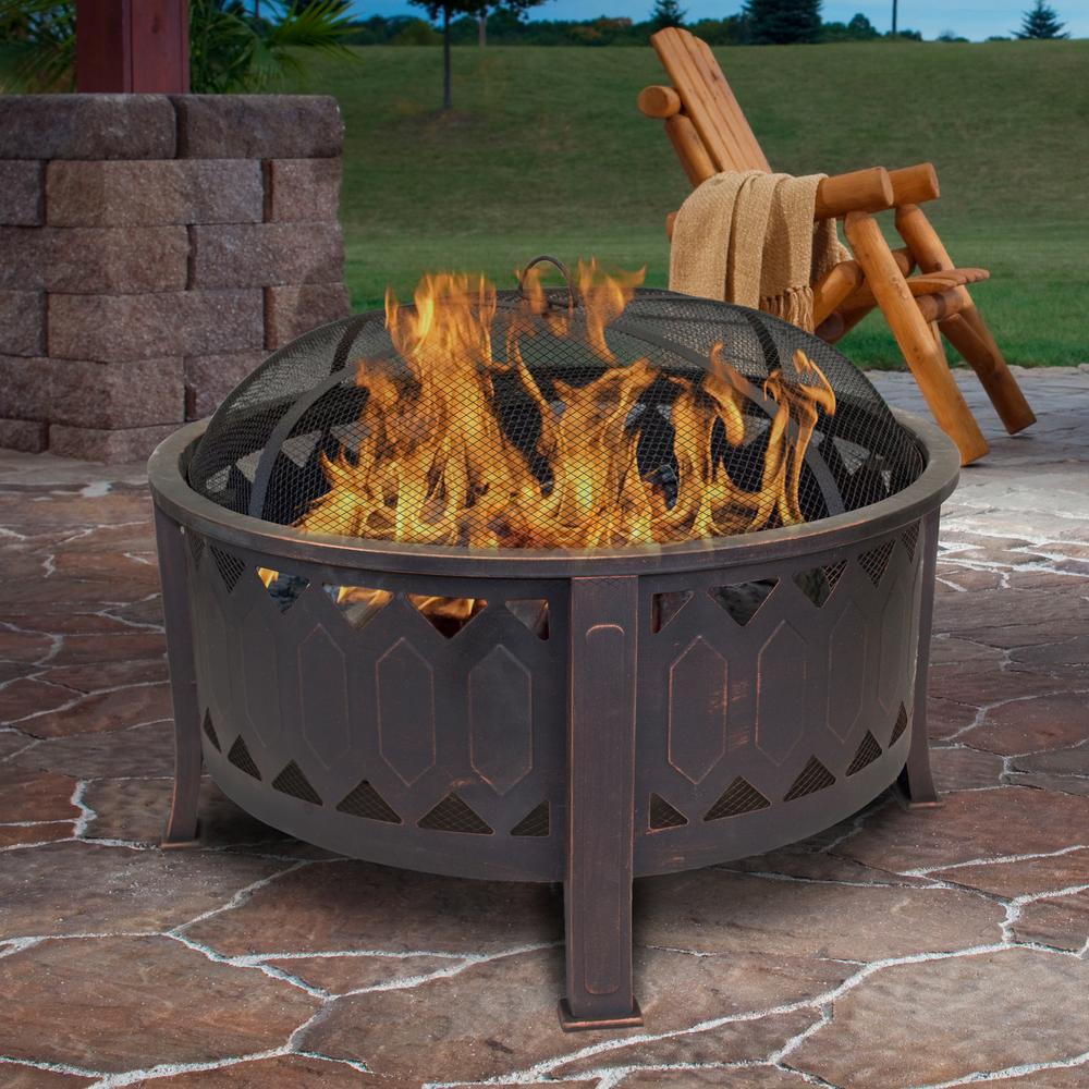 Outdoor Leisure Products 30 inch Round Firepit with Oil Rubbed Bronze Finish. Picture 1