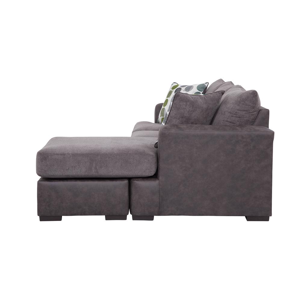 American Furniture Classics Sofa with Chaise - Dark Gray/Dark Charcoal. Picture 9