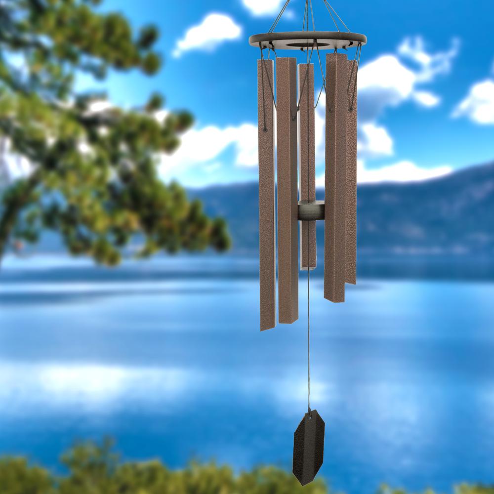 Wind Chime made with powder coated Aluminum tubes in Bronze. Picture 4