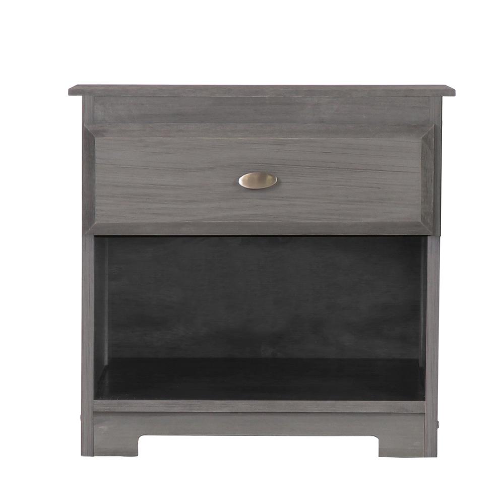 American Furniture Classics Model 83260KD Solid Pine One Drawer Night Stand in Charcoal Gray. Picture 2