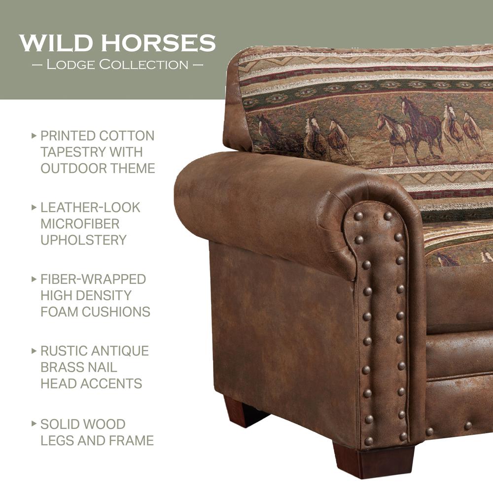 Wild Horses Arm Chair with Matching Ottoman. Picture 10