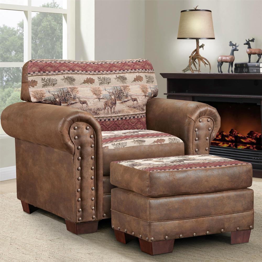 Deer Valley Arm Chair with Matching Ottoman. Picture 7