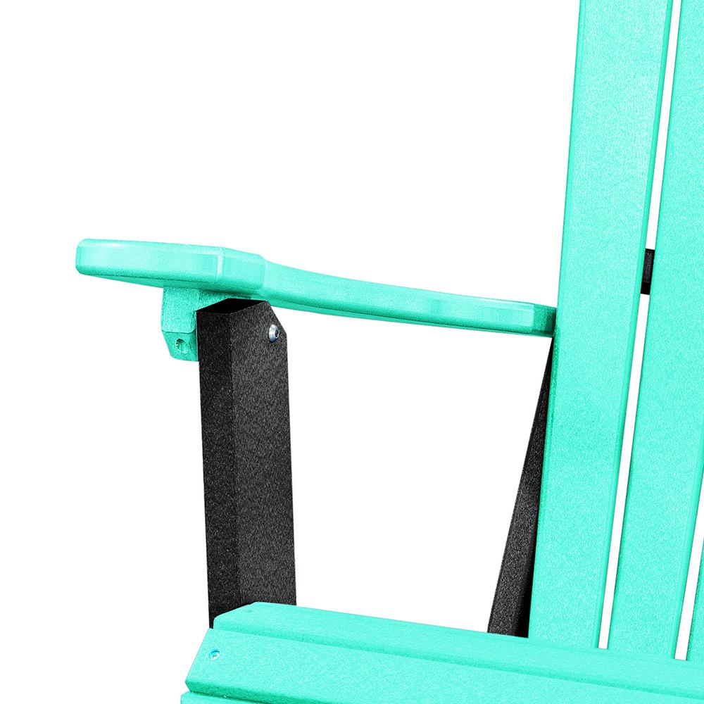 Fan Back Folding Adirondack Chair Made in the USA- Aruba, Black. Picture 5