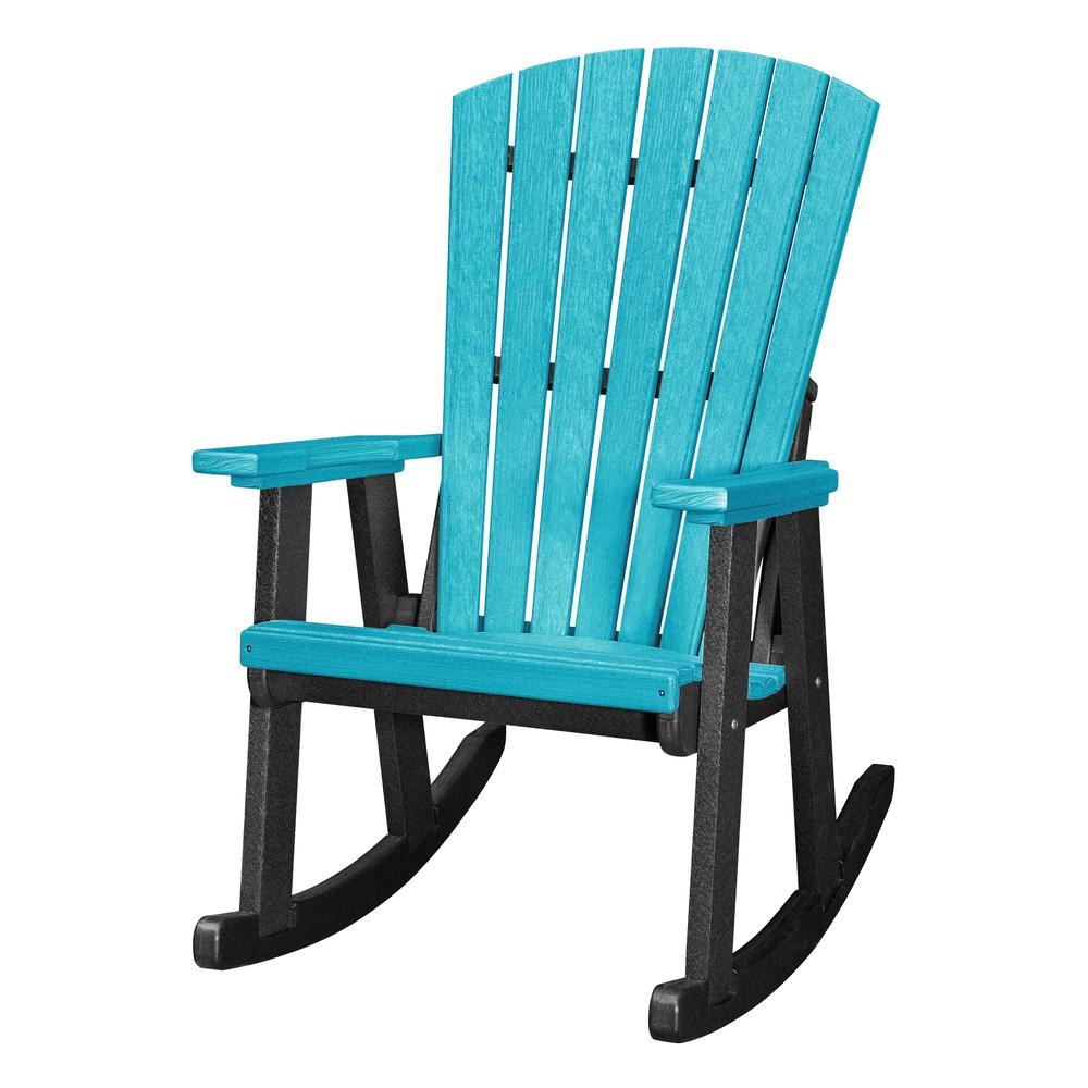 OS Home and Office Rocking Chair in Aruba Blue with a Black Base. Picture 2