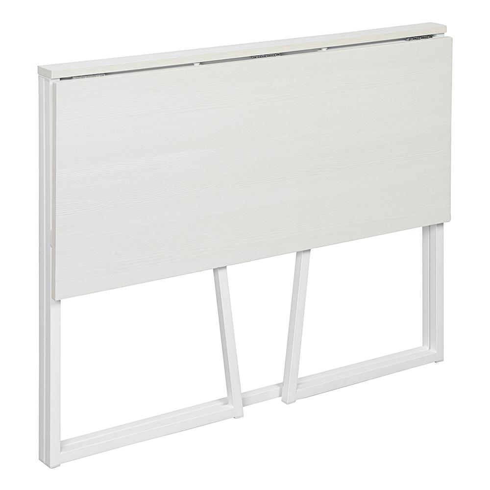 Contempo Toolless Folding Desk with White Oak Top and White Frame. Picture 4