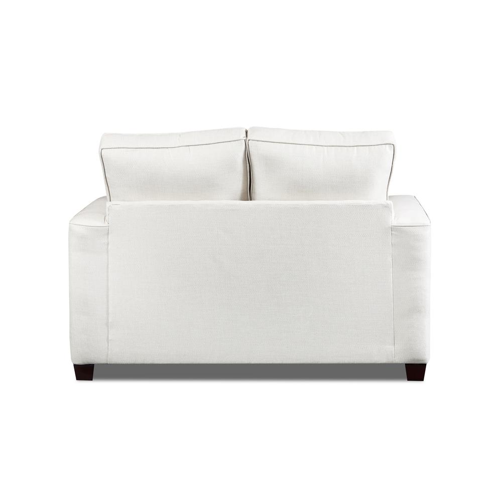 Living Room Relay Mist Loveseat with Two Throw Pillows. Picture 6
