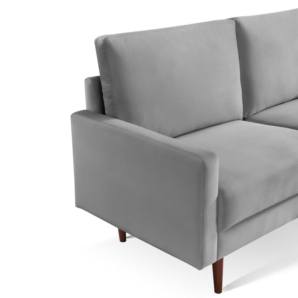 69 Inch Wide Upholstered Two Cushion Sofa with Square Arms. Picture 5