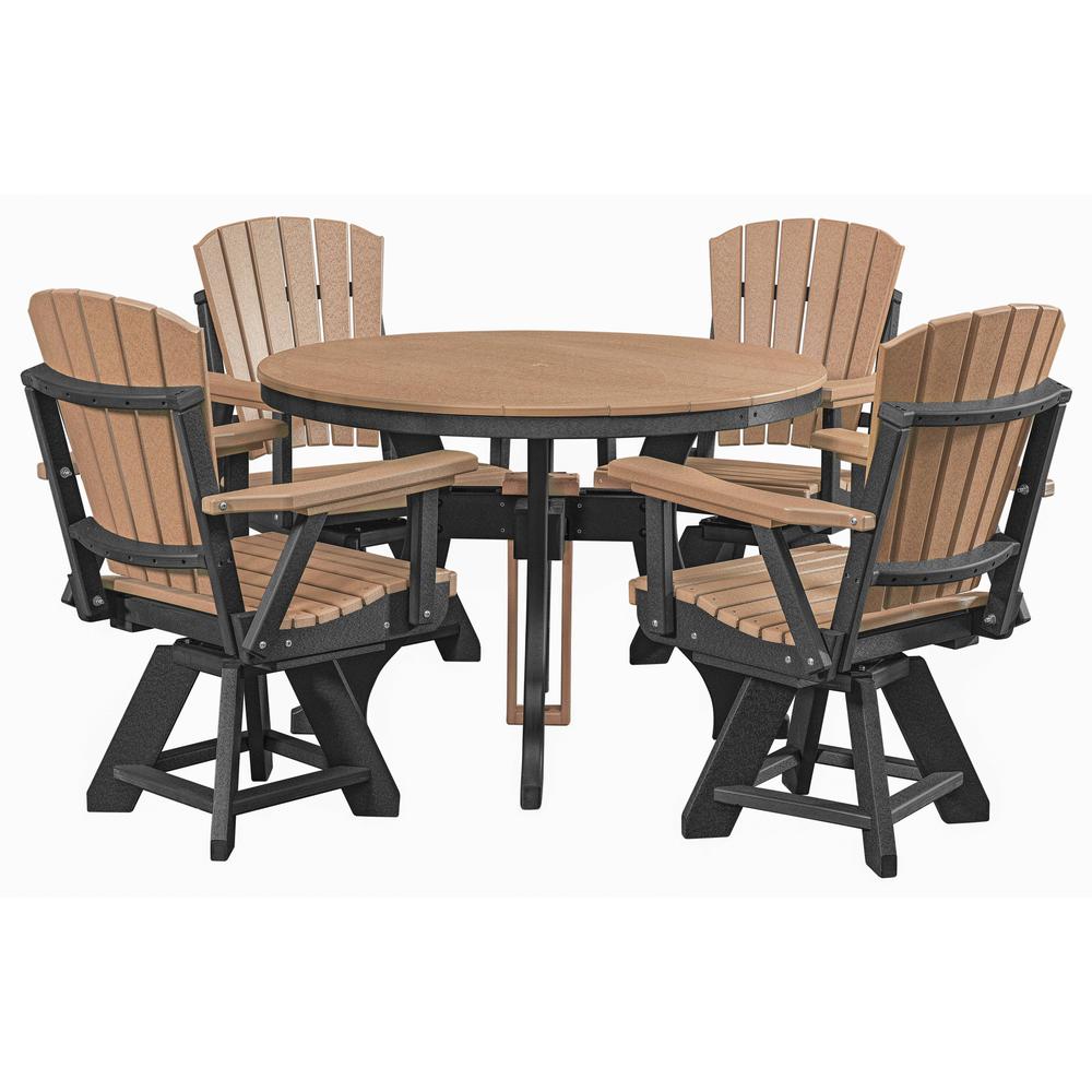 Five Piece Round Dining Height Dining Set in Cedar with a Black Base. Picture 2