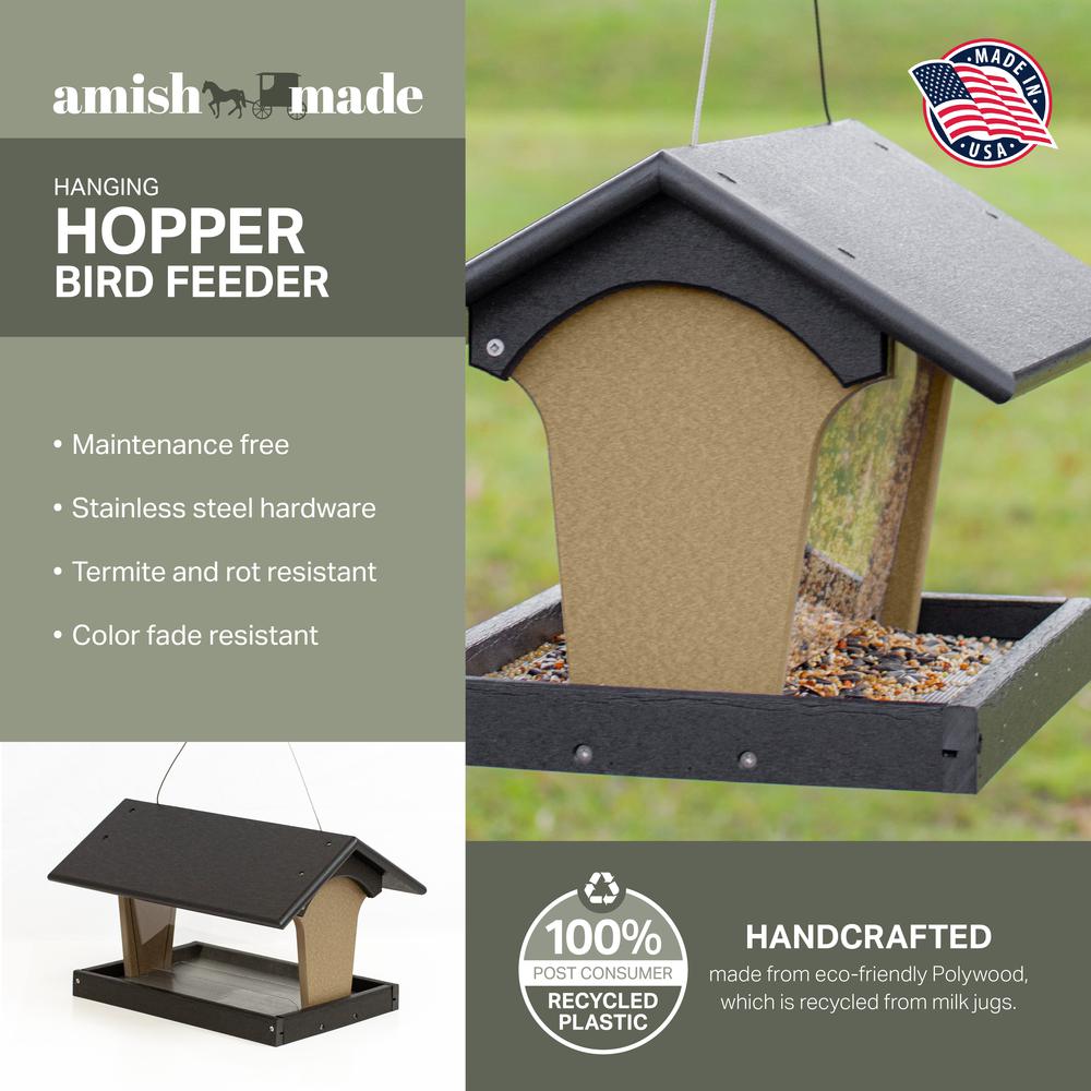 Hopper Bird Feeder Made with High Density Poly Resin. Picture 3