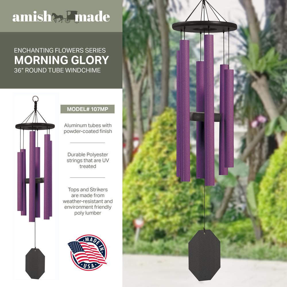 Wind Chime made with powder coated Aluminum tubes in Mayo Purple. Picture 3