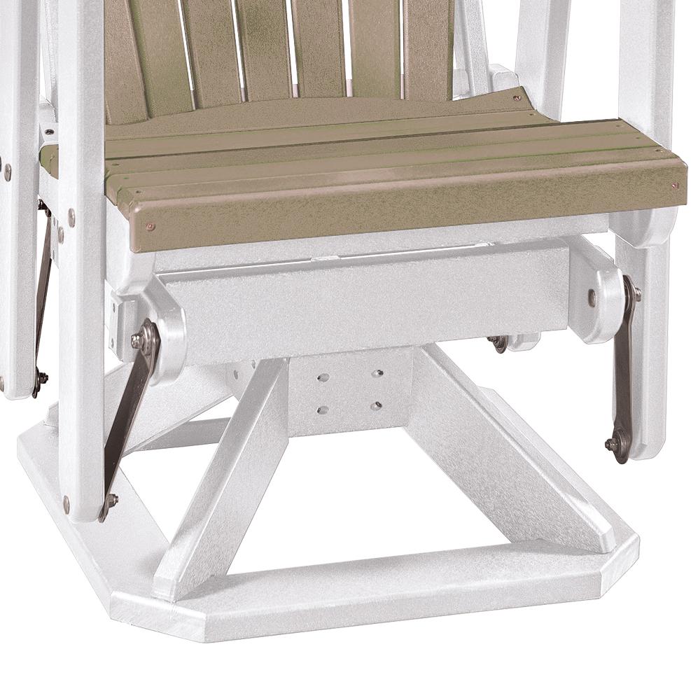 OS Home and Office Model 510WWWT Fan Back Swivel Glider  in Weatherwood with a White Base, Made in the USA. Picture 4