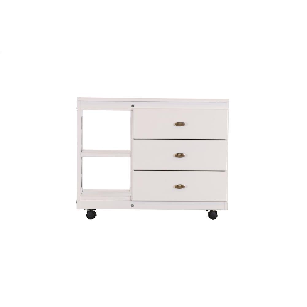 OS Home and Office Model 80204-2A Casual White Chest with Three Drawers. Picture 3